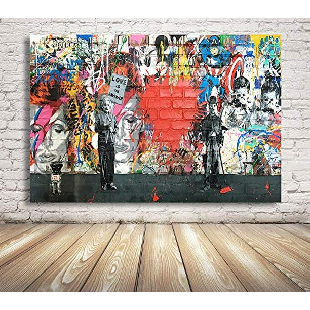 Banksy Break time paint Re Print On Framed Canvas Wall Art Home Decoration New